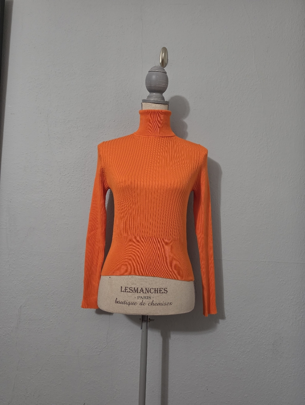 Zara Orange Ribbed Turtleneck Sweater Med